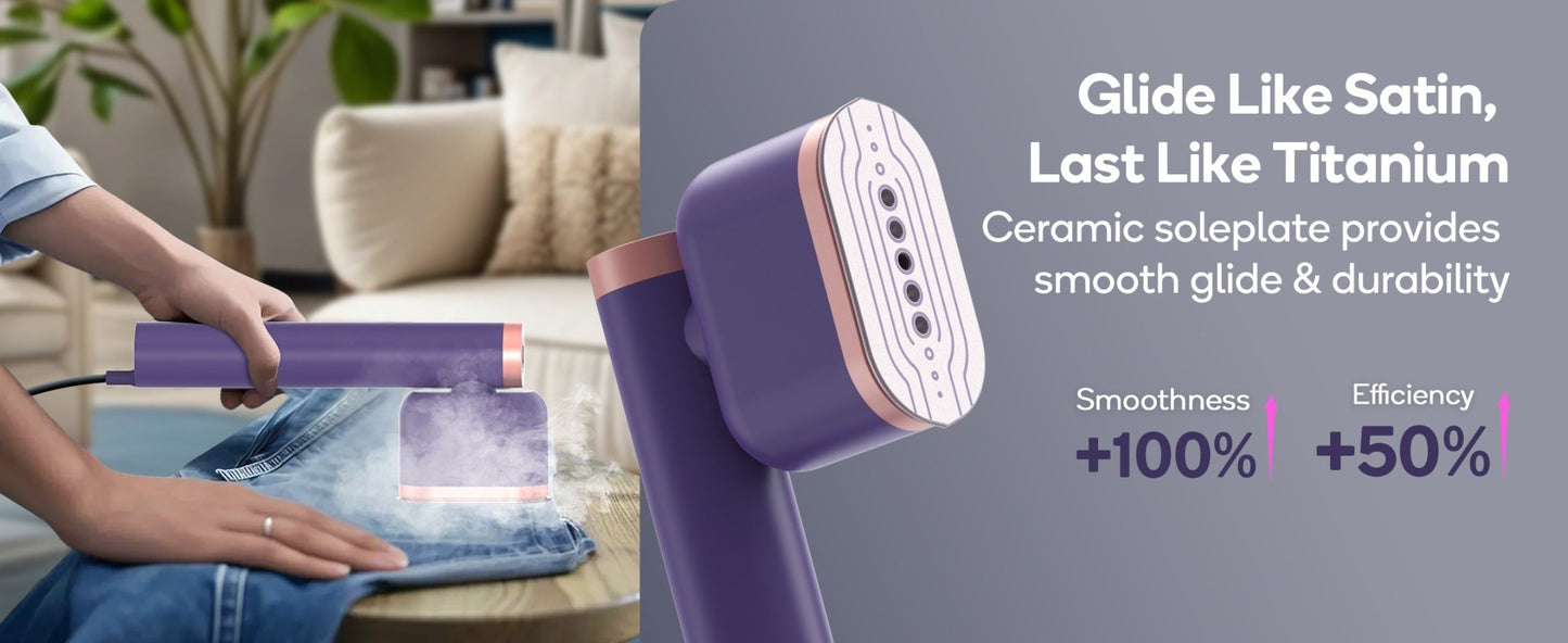 1200W Handheld Garment Steamer and Iron with 110–125V Label, Rest Pad and Three Color Options