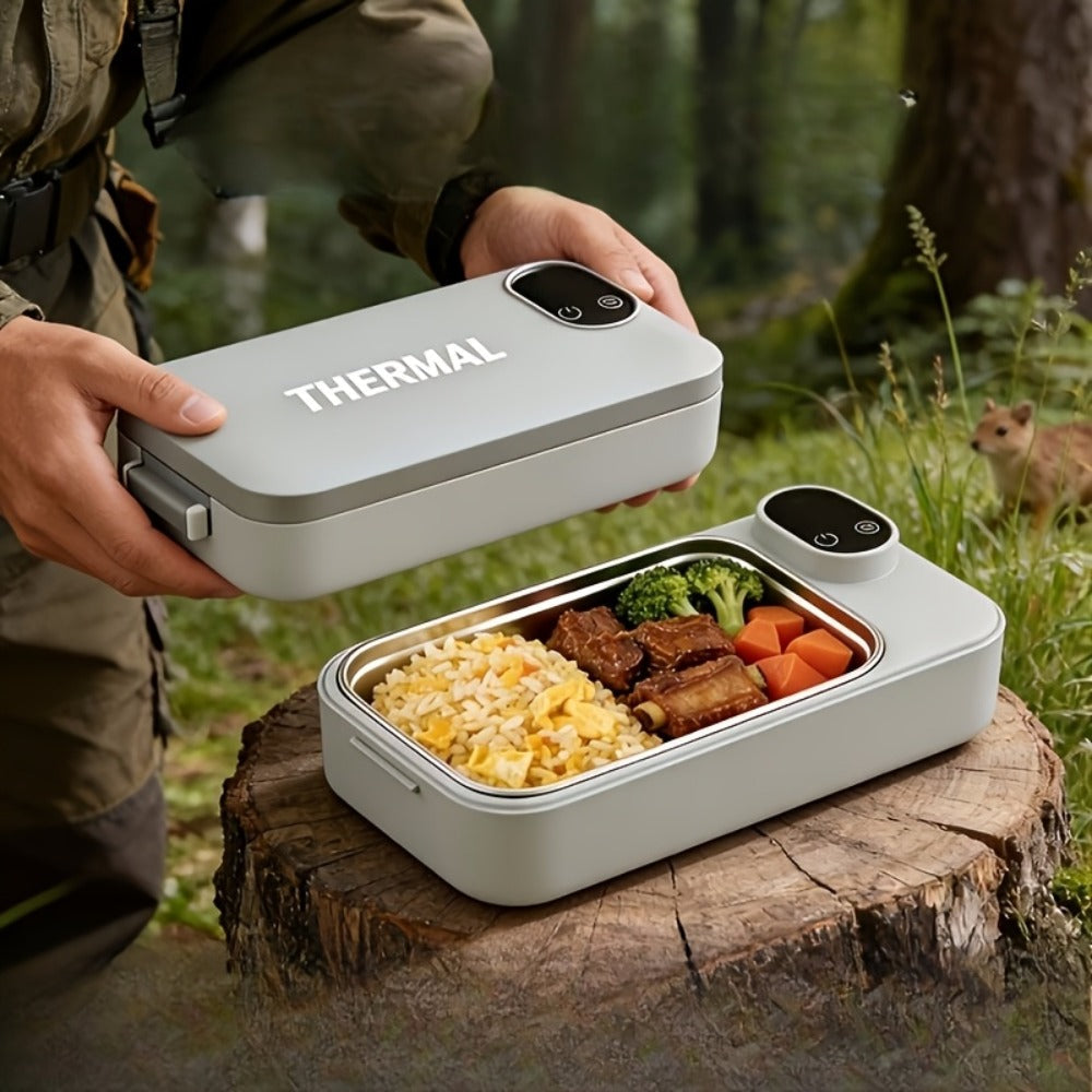 Electric Lunch Box Food Heater 3-in-1 USB Heated Bento Box, Stainless Steel Portable Warming Lunch Box with Adjustable Temperature