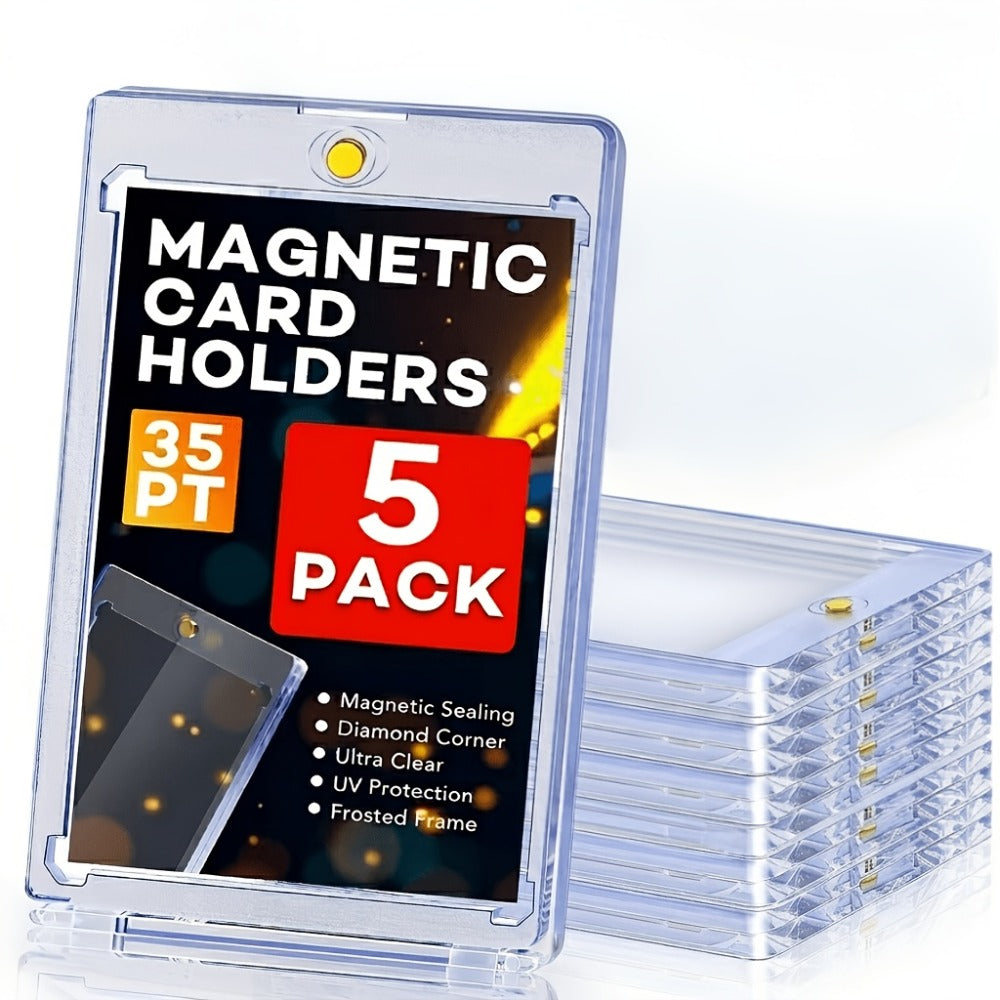 Magnetic Card Holders 35pt One-Touch Hard Case for Trading Cards – Sports Baseball Pokemon TCG Card Protector Sleeves Bulk Pack 5 30 60pcs