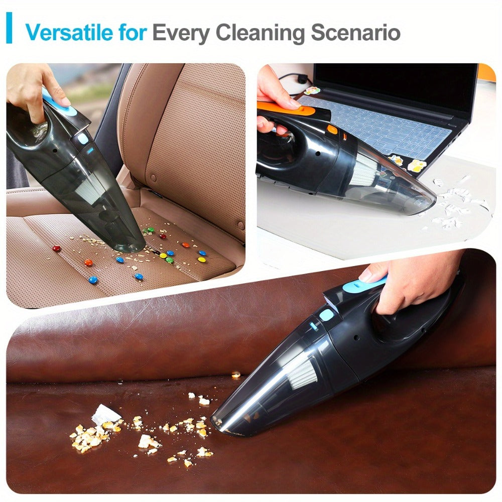 Handheld Vacuum Cleaner with 9000Pa Suction, 4000mAh Battery, Five Attachments and Two Color Options