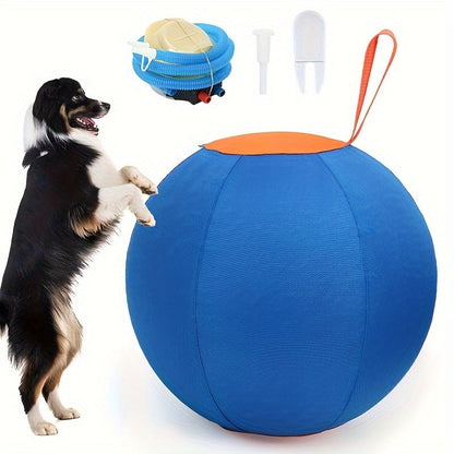 Dog Toy Large Inflatable Bear-Shaped Ball in Blue-Orange or Orange for Indoor and Outdoor Play