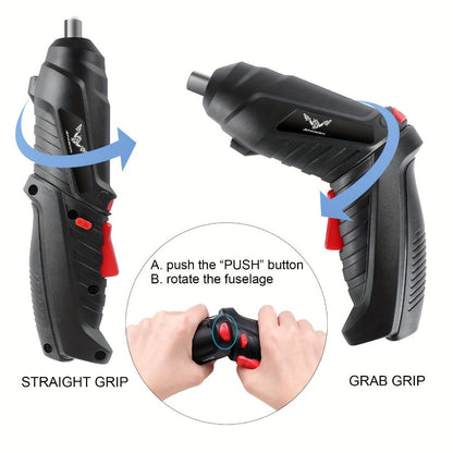 Power Tools 3.6V Mini Electric Drill Screwdriver Kit with 1300mAh Battery and 26 or 47 Piece Options
