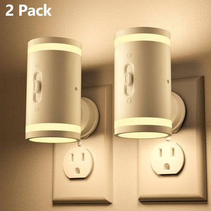 LED Night Light Plug In Dusk to Dawn Sensor, 5-120LM Adjustable Brightness, 3 Color Temperatures