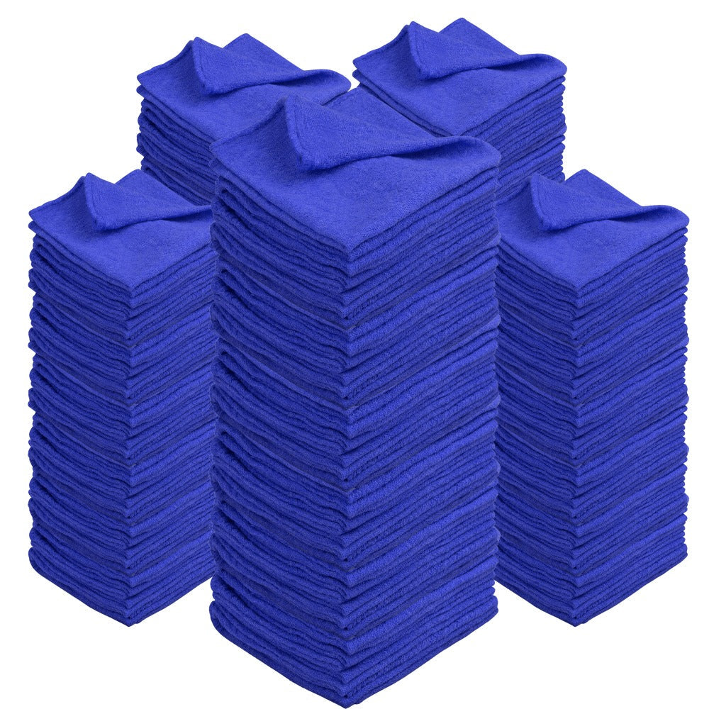 Cotton Shop Rags 12x14 Inch Absorbent Lint-Free Cleaning Towels Multipurpose Shop Towels for Automobile Garage Industry Home Red White Navy