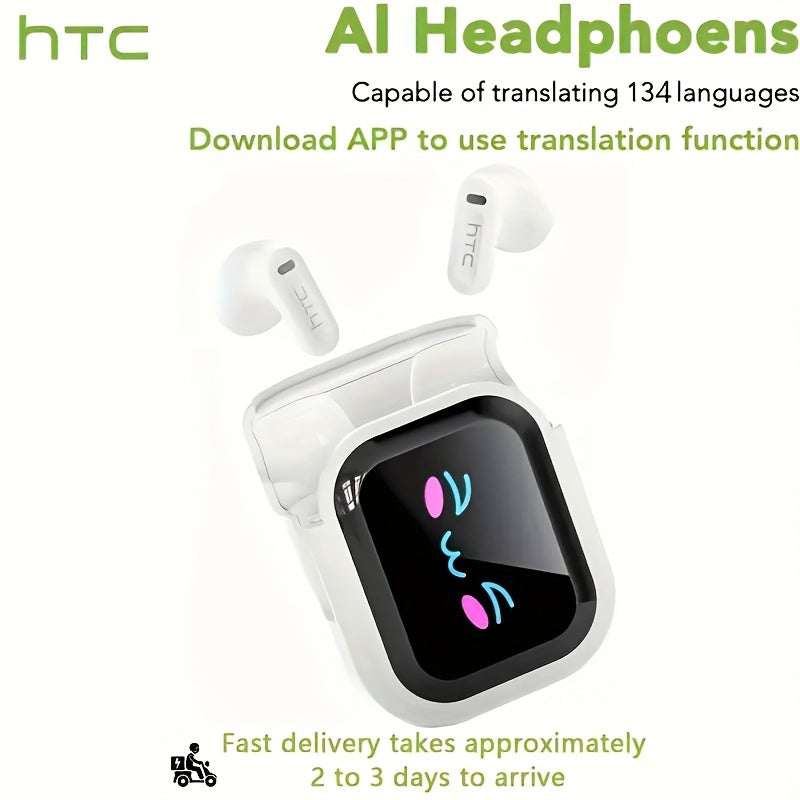 131 Language Real-Time Translation Wireless Headphones HTC NE20 TWS HiFi Sound Low for Bedside Audio, Alarms and Room Entertainment