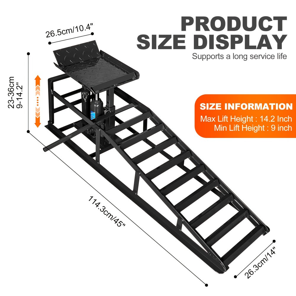 Hydraulic Car Ramps 2-Pack 5T High Lift Vehicle Wheel Ramps for Oil Change Tire Service for Entryways, Bedrooms and Living Spaces