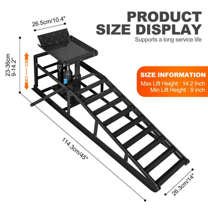 Hydraulic Car Ramps 2-Pack 5T High Lift Vehicle Wheel Ramps for Oil Change Tire Service for Entryways, Bedrooms and Living Spaces