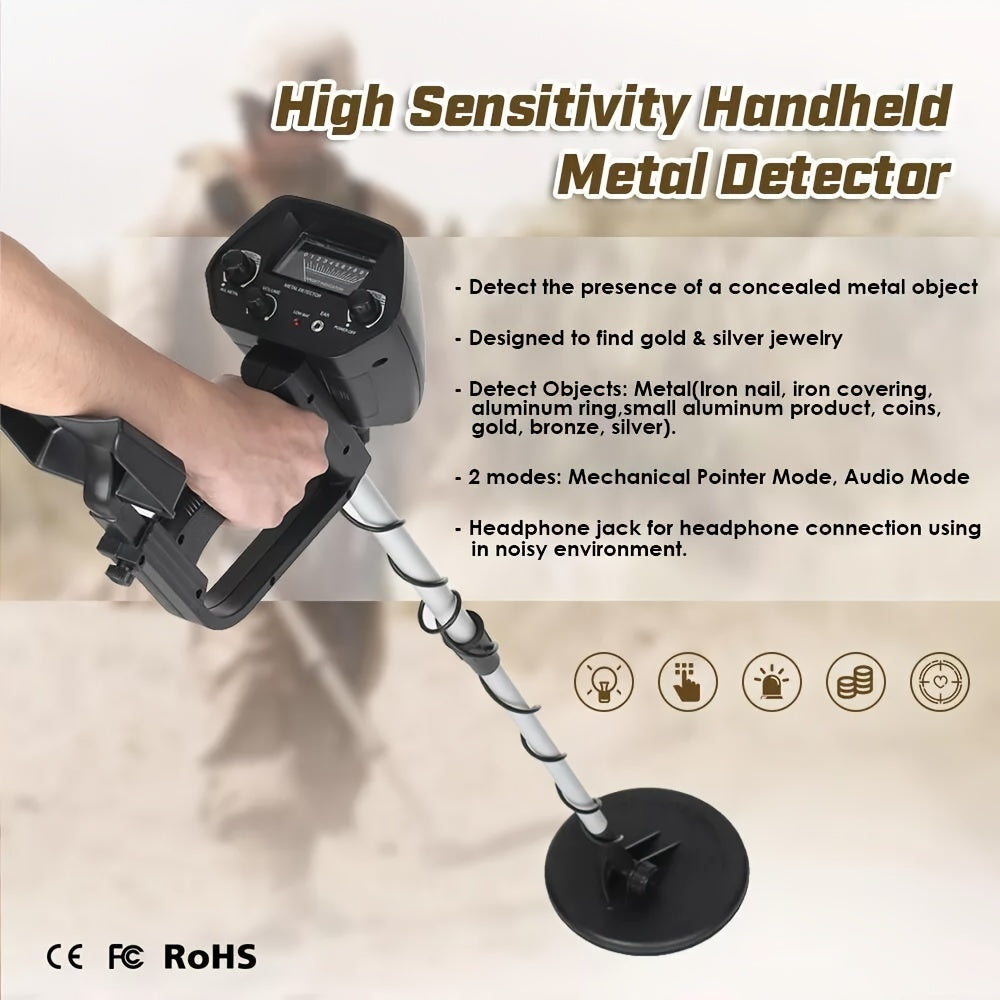 Metal Detector for Garden, Patio and Yard Use, with the Listed Configuration, for Everyday Use and Organized Storage