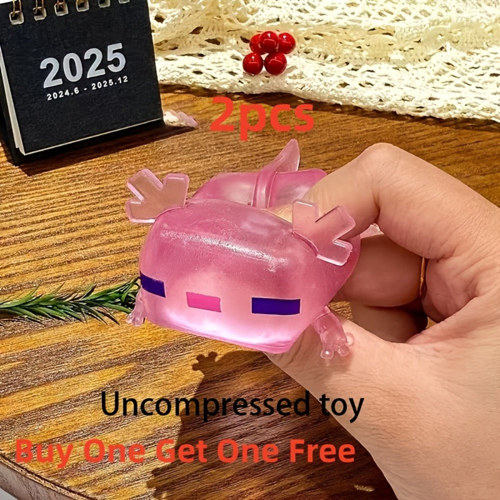 Axolotl Squishy Squeeze Toys 2 Pack for Parties, Celebrations and Guest Favors, with the Listed Configuration