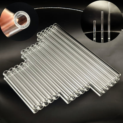 Glass Straws Reusable 12 Pack with Cleaning Brushes – Borosilicate Glass Drinking Straws 6 or 8 Inch, Clear & Colorful, Thick 12mm