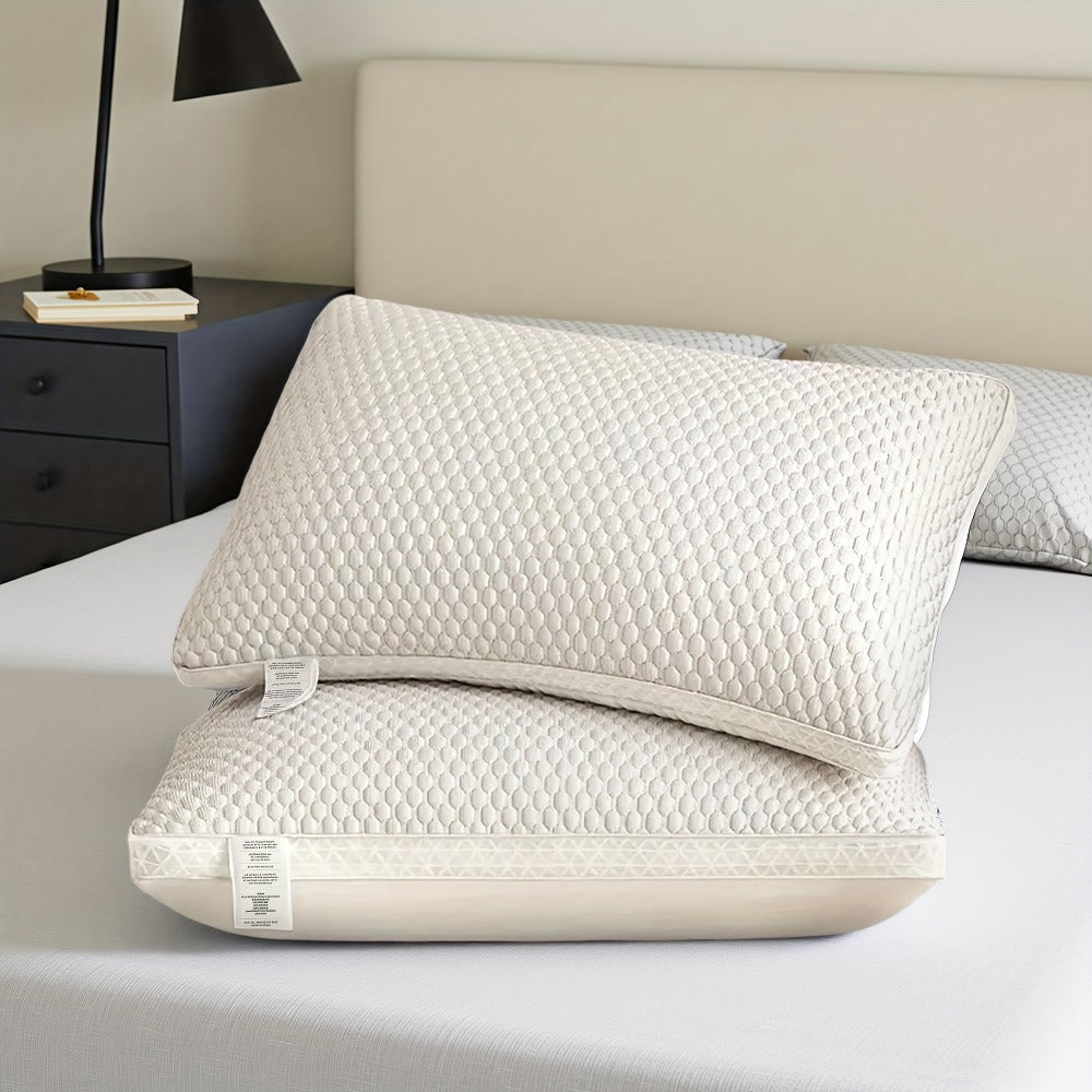 Cooling Bed Pillows 2-Pack – Neck Support for Side, Back & Stomach Sleepers | Machine Washable | Soft Polyester Fill | Perfect for Bed
