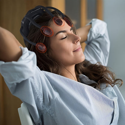 Electric Scalp Massager, 8-Finger USB Rechargeable Head Massager with 3 Massage Modes, Portable Stress & Hair Growth Stimulator