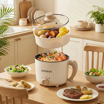 Electric Hot Pot Portable Electric Wok, Non-Stick Coating, Triple Power Control, Multi-Functional Stewpot for Hotpot