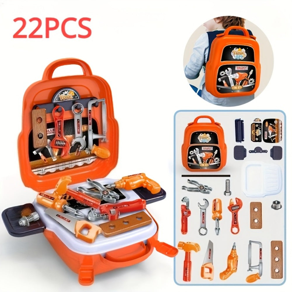 Kids Tool Backpack Set 22pcs for Boys, Pretend Play Home Tool Kit with the Listed Color, Size or Set Options for Everyday Carry