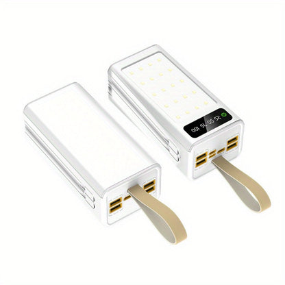 80000mAh Power Bank Built-in 4 Cables PD22.5W Fast Charging, LED Digital Display, Flashlight, Lanyard