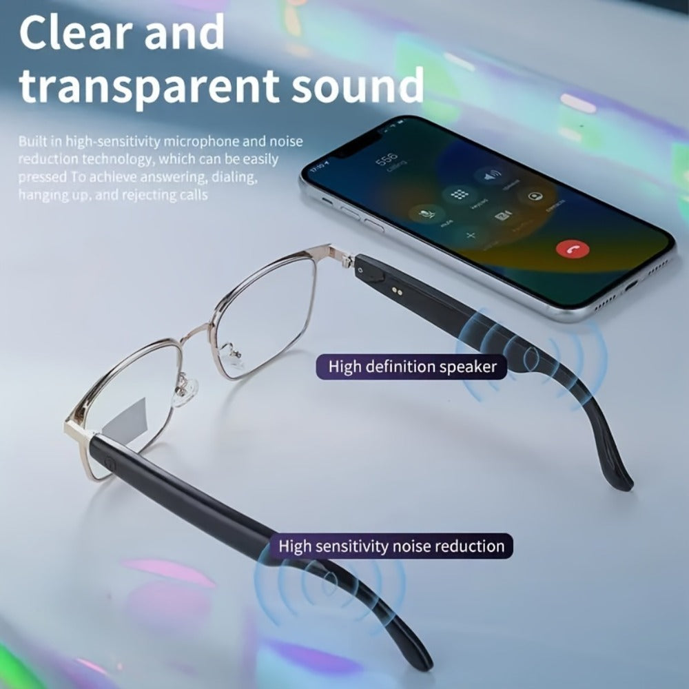Smart Glasses Photochromic Audio Eyewear with Open-Ear Speaker, Microphone and Metal or Plastic Frames