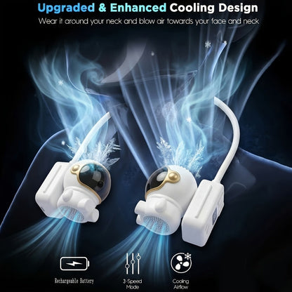 Neck Fan Hands Free Bladeless USB Rechargeable 360 Degree Adjustable Personal Cooling Fan for Entryways, Bedrooms and Living Spaces