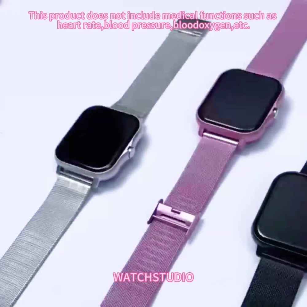 Smartwatch Gift with Metal Strap, Wireless Calling, Music Player and App Alerts in Four Colors