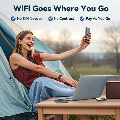 4G LTE Mobile WiFi Hotspot with SIM Card Included, Connect Up to 10 Devices, No Contract, Verizon & AT&T Compatible