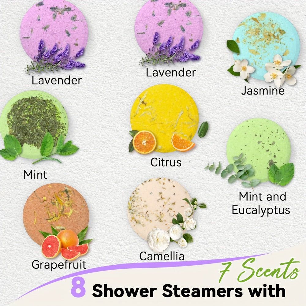 Shower Steamers Gift Set 6 Pcs Individually Wrapped – Natural Essential Oil Aromatherapy, for Bath Time, Home Spa and Personal Care