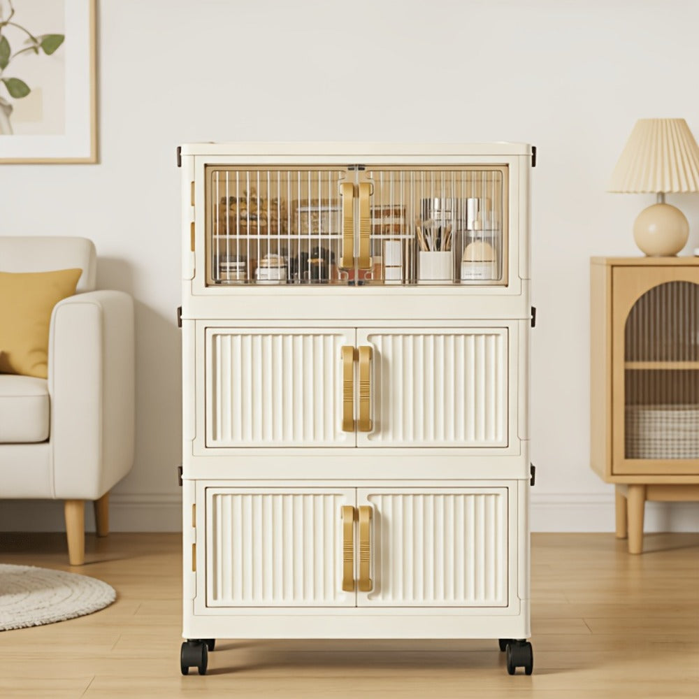 Shoe Cabinet Entryway Organizer, Multi-Functional Foldable Storage Cabinet 3/5 Tier Large, Space-Saving Closet Organizer for Entrance