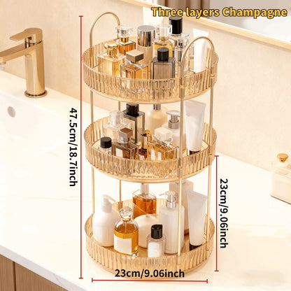 360 Rotating Makeup Organizer Skincare Storage Rack – Multi-Layer Detachable Cosmetic Organizer for Perfume, Lipstick, Skincare
