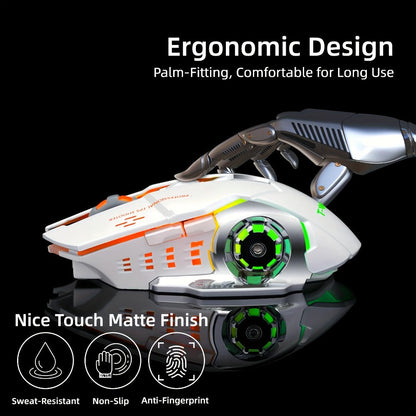 RGB Dual-Mode Wireless Gaming Mouse with Bluetooth 5.0, 2.4 GHz Receiver and Four Color Options