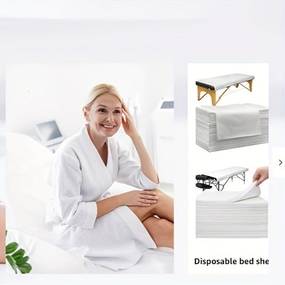 Disposable Massage Table Sheets 100-Pack Non-Woven Spa Bed Cover – Stain-Resistant Single-Use Table Liner for Massage Therapists