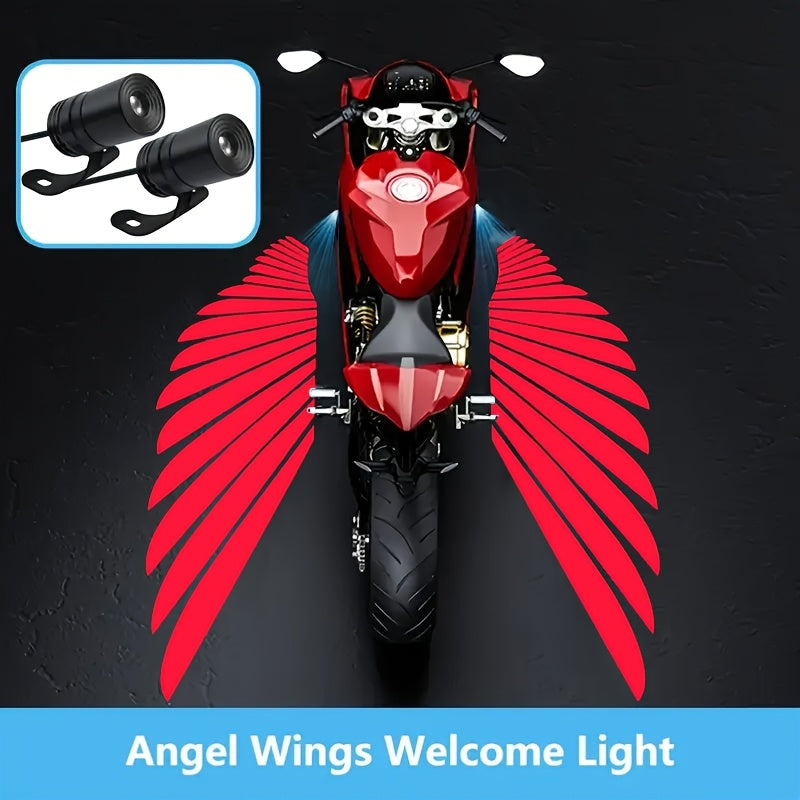 LED Angel Wing Motorcycle Projection Light Ground Shadow Decorative Atmosphere Light for Motorcycles Scooters Night Riding Visibility