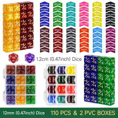 MTG Counter Dice Set 110pcs with the Listed Color, Size or Set Options for Everyday Use, with the Listed Configuration