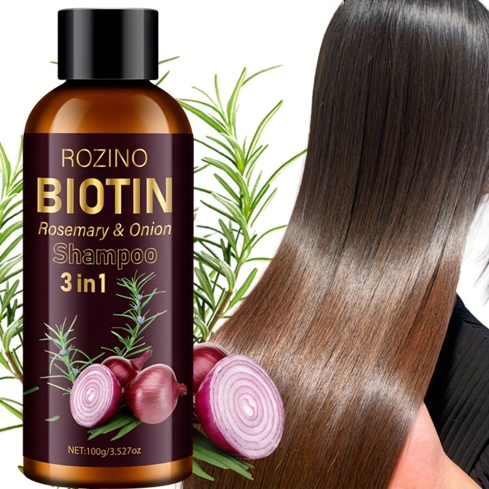 Onion Rosemary Biotin 3-in-1 Shampoo Bar for Hair Growth & Damaged Hair - Scalp Cleansing for Bath Time, Home Spa and Personal Care