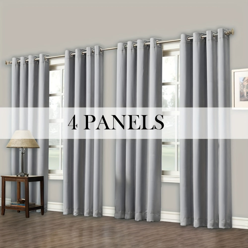 Grommet-Top Blackout Curtain Options in Nine Colors with Seven Width, Length or Panel-Count Labels
