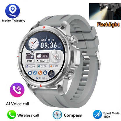 Smartwatch GPS NFC for Men – AI Voice Calling, 360×360 HD Screen, Built-in Compass, Motion Trajectory, Heart Rate Sleep Fitness