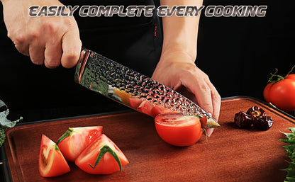 Kitchen Knife Set 15-Piece & 20-Piece Professional Chef Knives with Block Sharpener Ultra-Sharp Medium Carbon Stainless Steel Hammered Blade