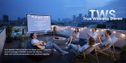 Portable Bluetooth Speaker Kinglucky Karaoke Model with 5.2 Wireless, RGB Lights, Included Mic, USB, TF and FM