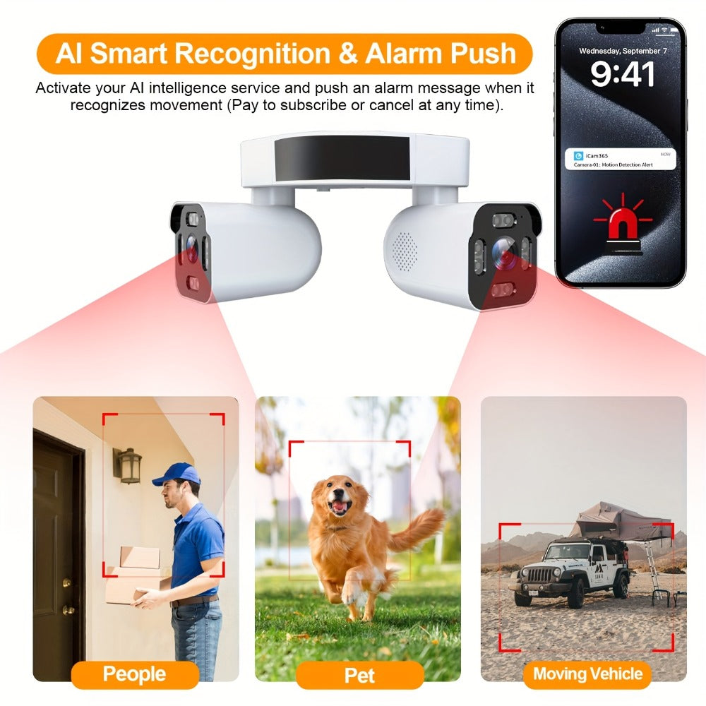 Security Camera 8MP Dual-Lens PTZ Model with 360 Panoramic View, Full-Color Night Vision and IP66