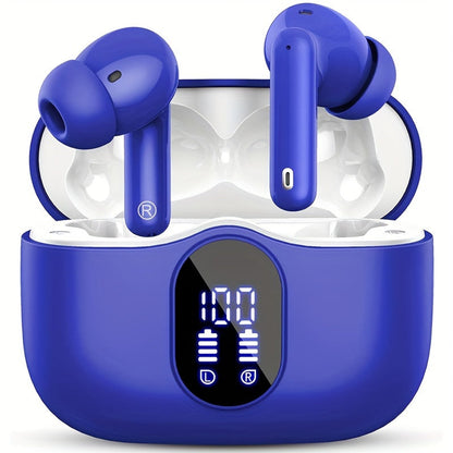 Wireless Earbuds Bluetooth 5.3 with Call Noise Reduction Mic, LED Display Case and Eight Color Options