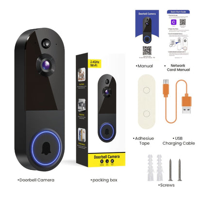 Wireless Video Doorbell Camera 1440P WiFi | AI Snapshot Night Vision Two-Way Intercom Rechargeable Battery | Photo Video Local Storage Smart