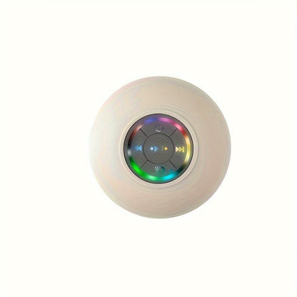 Bathroom Shower Speaker with LED Light, Wireless Bluetooth Speaker, USB Rechargeable 400mAh Battery