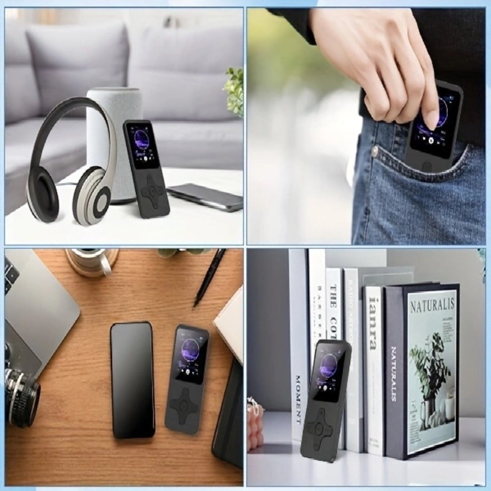 Bluetooth 5.0 MP3 Player with 64GB Micro SD Card, Built-In Speaker, FM Radio, Voice Recorder, E-Book & Photo Viewer