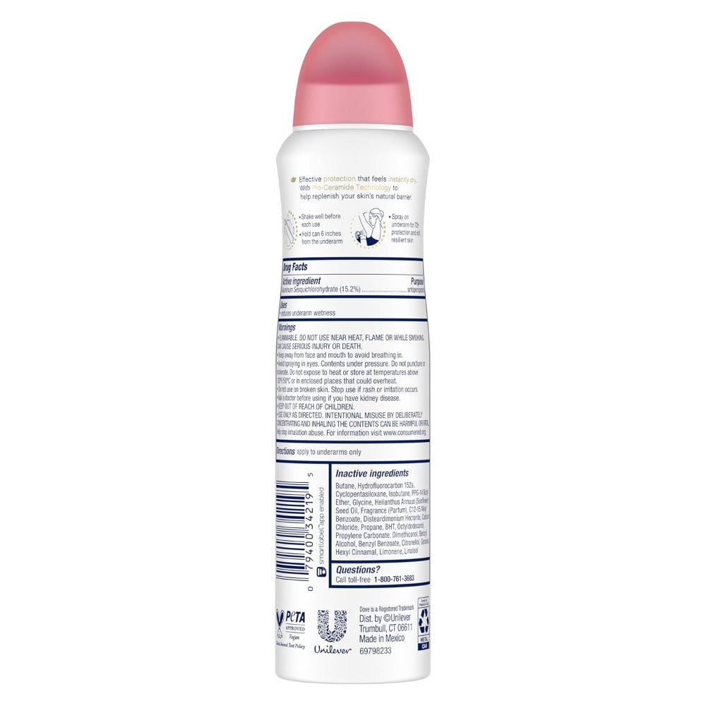 Pomegranate & Lemon Verbena Body Spray for Women Dove Go Fresh 150ml Long Lasting Freshness Quick Dry Invisible No White Marks Non-Sticky