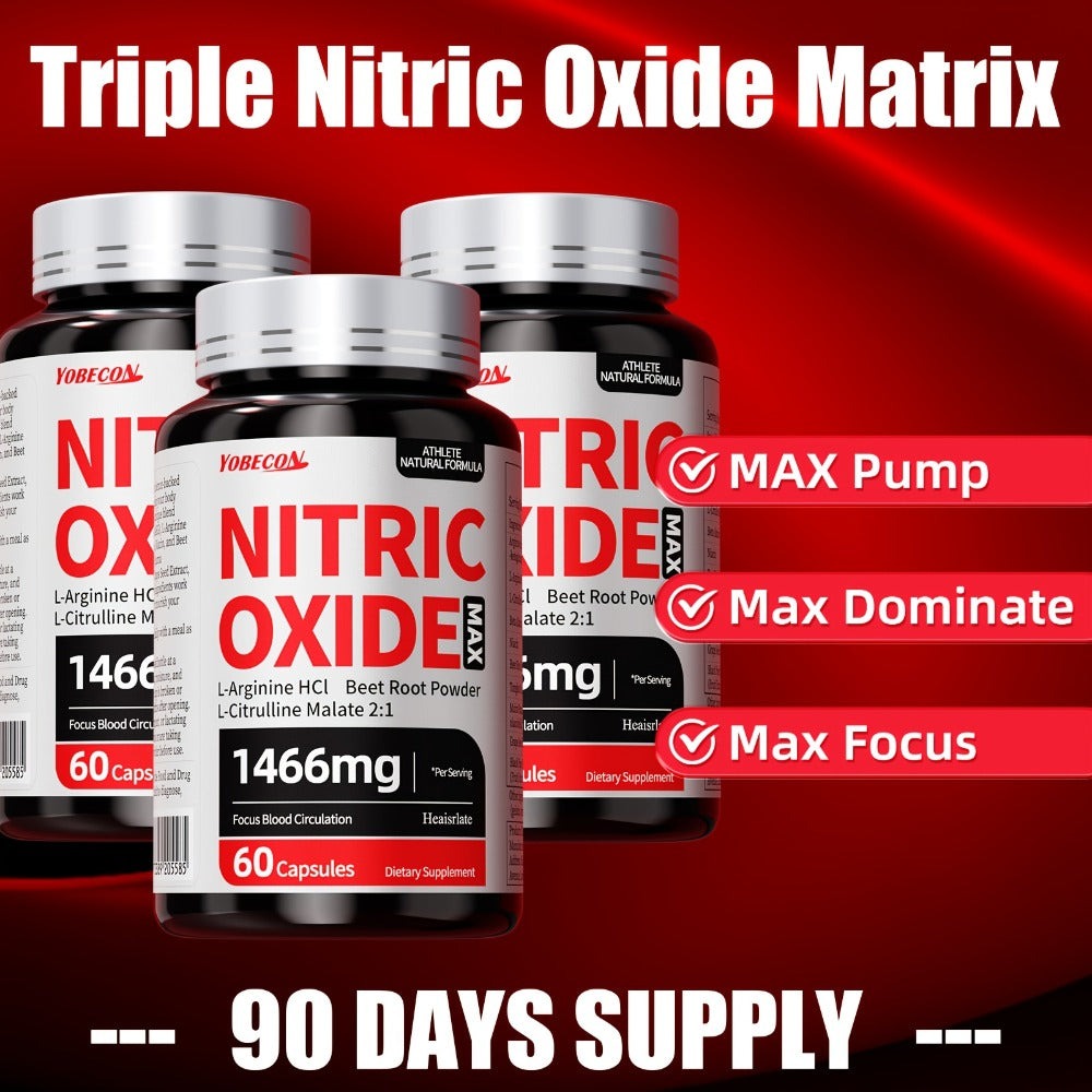 Nitric Oxide Supplement 10-in-1 with L-Arginine, L-Citrulline, AAKG & Beetroot - Blood Flow
