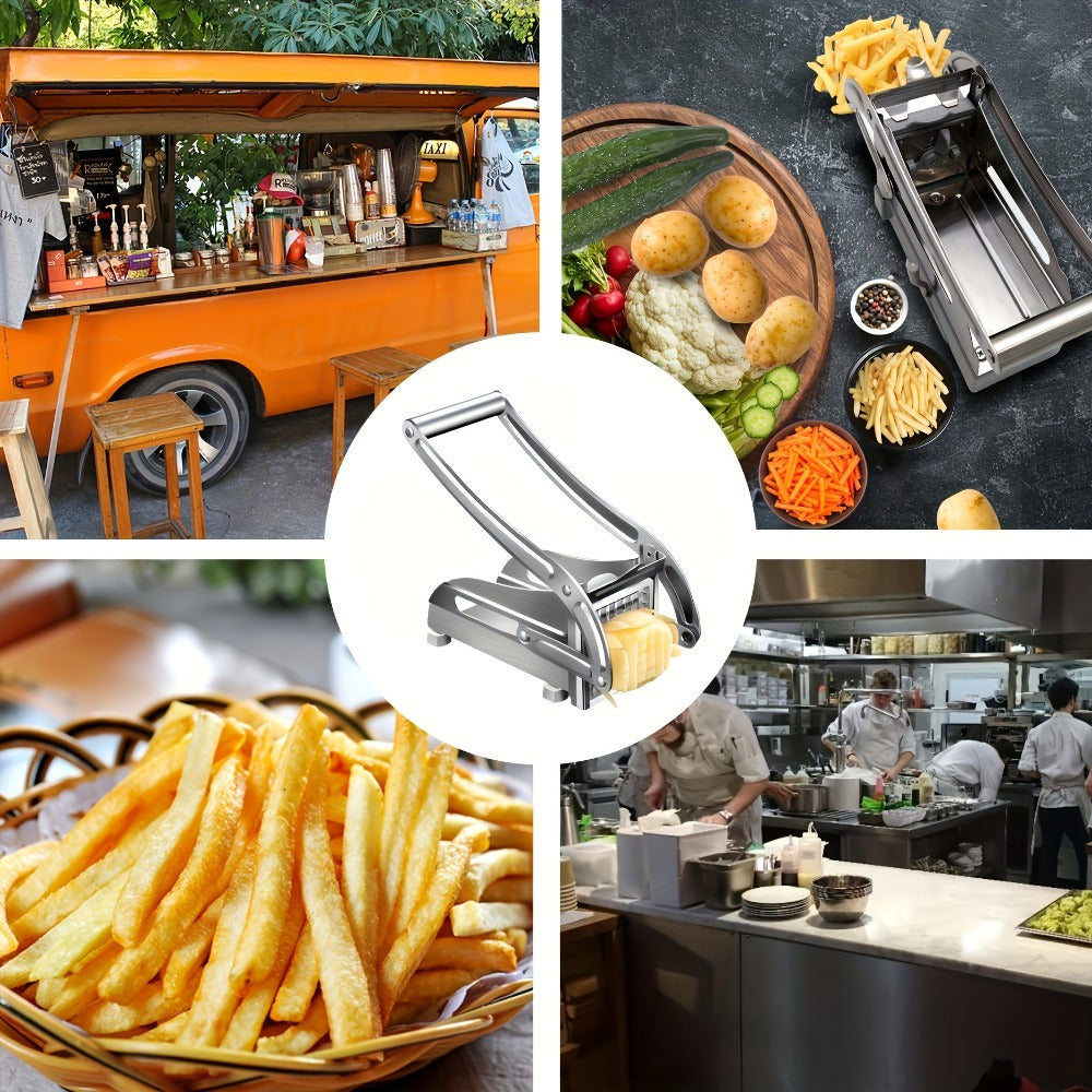 French Fry Cutter, Stainless Steel Vegetable & Potato Slicer, Multi-Function Food Chopper for Potato