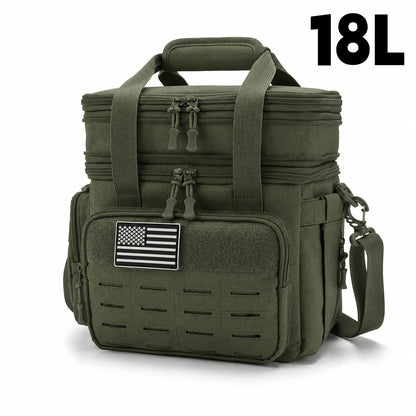 Tactical Insulated Cooler Lunch Box with MOLLE Webbing – Expandable & Leakproof, 3.7 Gal or 18L, for Hunting, Camping