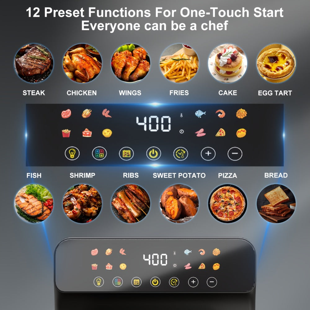 Air Fryer Toaster Oven Combo Extra Large, 12-Quart Countertop Convection Oven with Digital Touchscreen