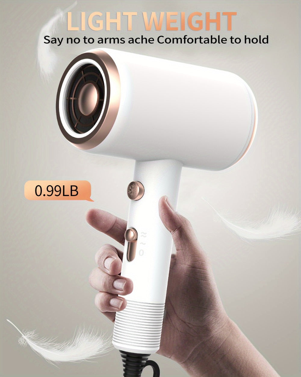 Ionic Hair Dryer 1600W with Diffuser Concentrator Nozzle 2 Speed 3 Heat Settings Cool Shot, for Home, Travel and Salon Hair Styling