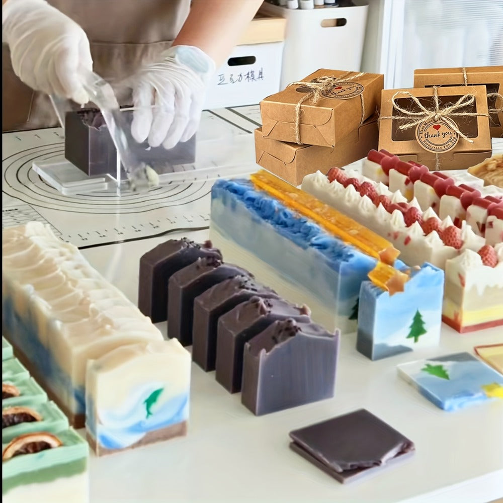 Kraft Soap Boxes with Window 100 Pcs, Small Soap Packaging Boxes for Homemade Soap, Bakery Candy Cookie Gift Box