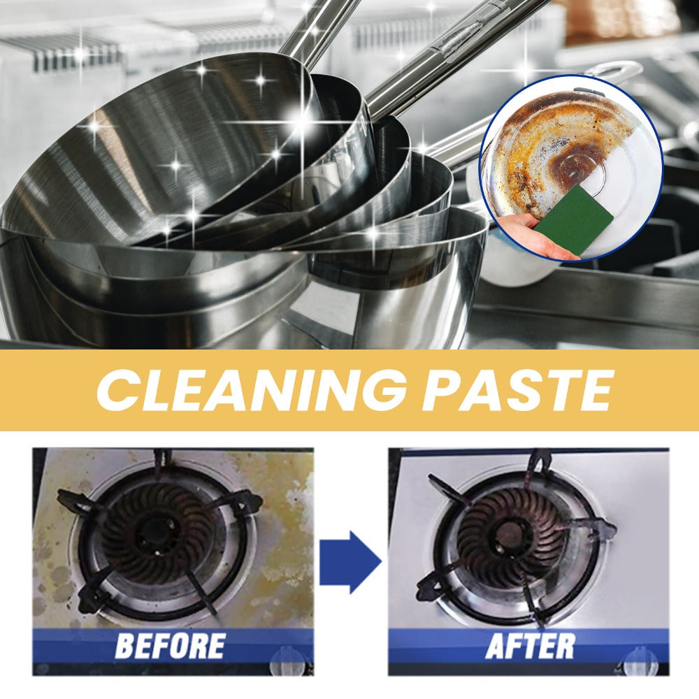 Cookware Bottom Cleaner Paste – Black Burn Stain Remover for Pots & Pans, Stainless Steel Cleaning Scrub with Sodium Chloride