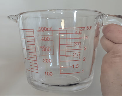 Glass Measuring Cup Heat Resistant Large with Handle 16.9 oz 33.8 oz Reusable Kitchen Baking for Home Cooking, Dining and Outdoor Meals