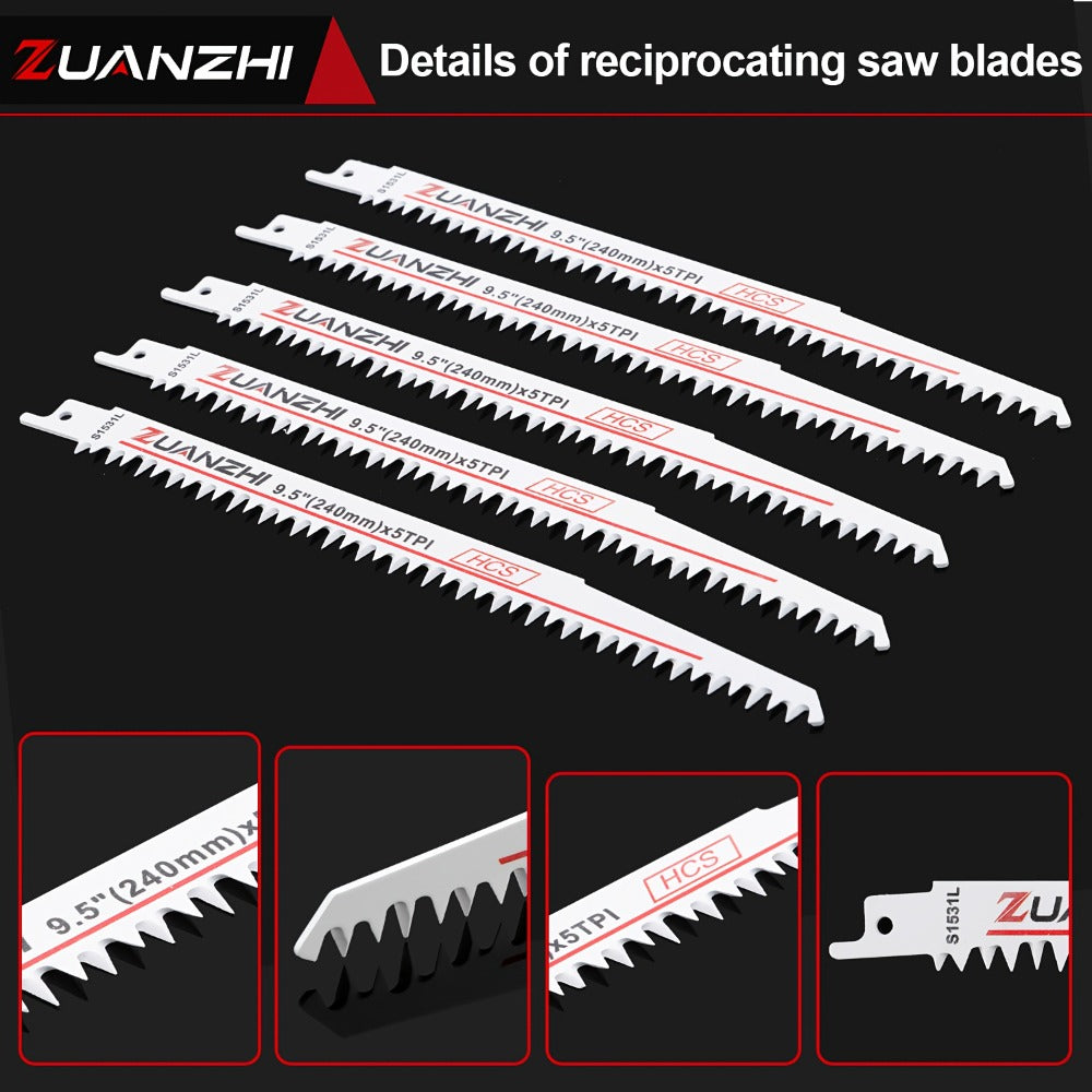 Wood Cutting Reciprocating Saw Blades 10PCS S1531L for Garden Pruning Branch Trimming Tree for Entryways, Bedrooms and Living Spaces
